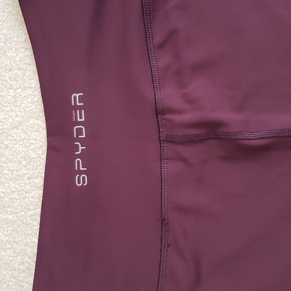 EUC SPYDER Full Length Leggings with Side Pockets. Color is Cabernet. Size L. - Picture 3 of 4